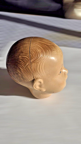 VINTAGE CELLULOID DOLL HEAD SNF FRANCE 4.50 MODE DEPOSE LARGE SIZE 6in 1920s - Picture 4 of 9
