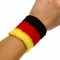 SchweißBand Schwarz Rot Gold Deutschland Fanartikel FußBall Armband Em Wm
