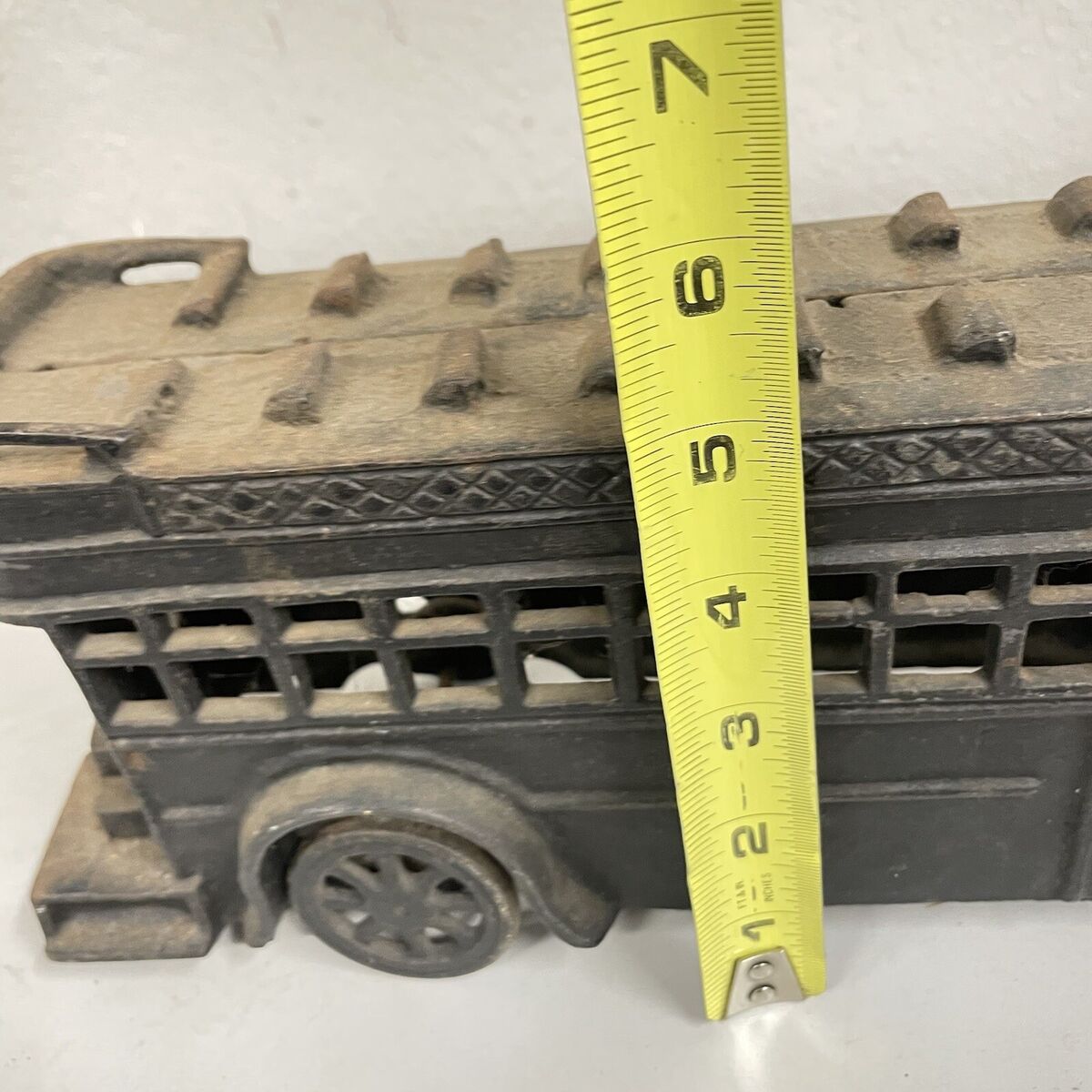 Vintage Cast Iron Double Decker Bus Heavy Metal Black Vintage Cast Iron Double Decker Bus Heavy Metal Black
