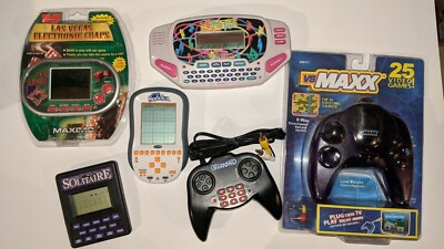 6 LOT Handheld Game Plug in Games Suduko Solitaire Name that Time Vegas Craps 