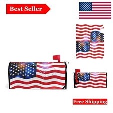 Patriotic American Flag Mailbox Cover – Durable Magnetic 4th of July Decor