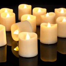 Homemory 24Pack Flameless LED Votive Candles, 200+Hour Long Lasting Electric Fak