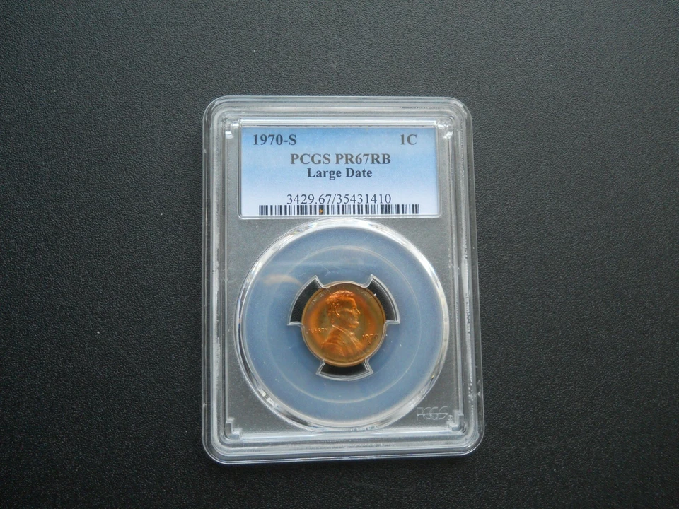 1970-S Lincoln Cent Proof Obverse Toning PCGS PR67RB - Image 4 of 4