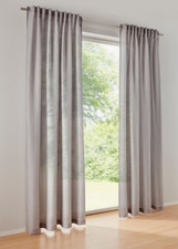 335008-4* heine home Dekoschal Vorhang grau Zugband hellgrau NEU 245 x 140 cm