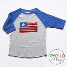 America Fourth of July Baby Bodysuit - Flag Toddler Raglan Shirt - July 4th Kids