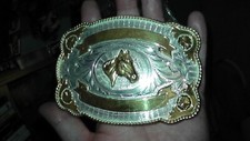 BELT BUCKLE HORSE GOLD SILVER COLOR