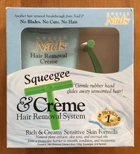 NAD'S Squeegee & Creme CREAM HAIR REMOVAL SYSTEM Sensitive Skin * NEW in BOX