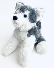 Aurora Husky Gray White Dog Wolf Plush Toy Stuffed Animal Blue Eyes 12" 0080