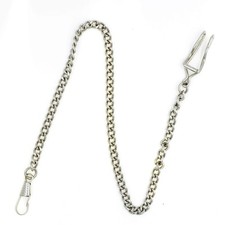 new silver plated pocket watch chain