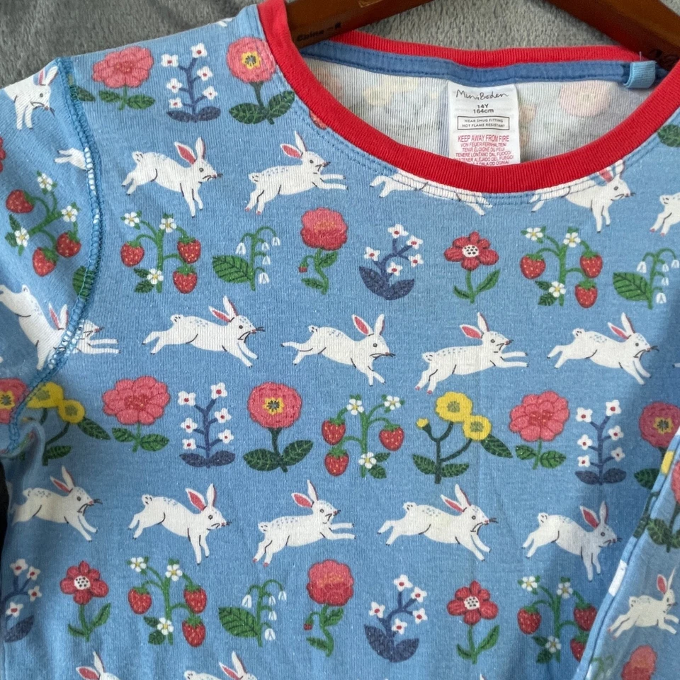 Juego de Pijama Mini Boden Talla 14 Conejito Pascua Primavera Exterior Manga Larga Orgánico Foto 3 de 4