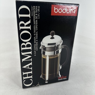 Bodum Chambord 8 Cup French Press 34 oz with Box and Scoop