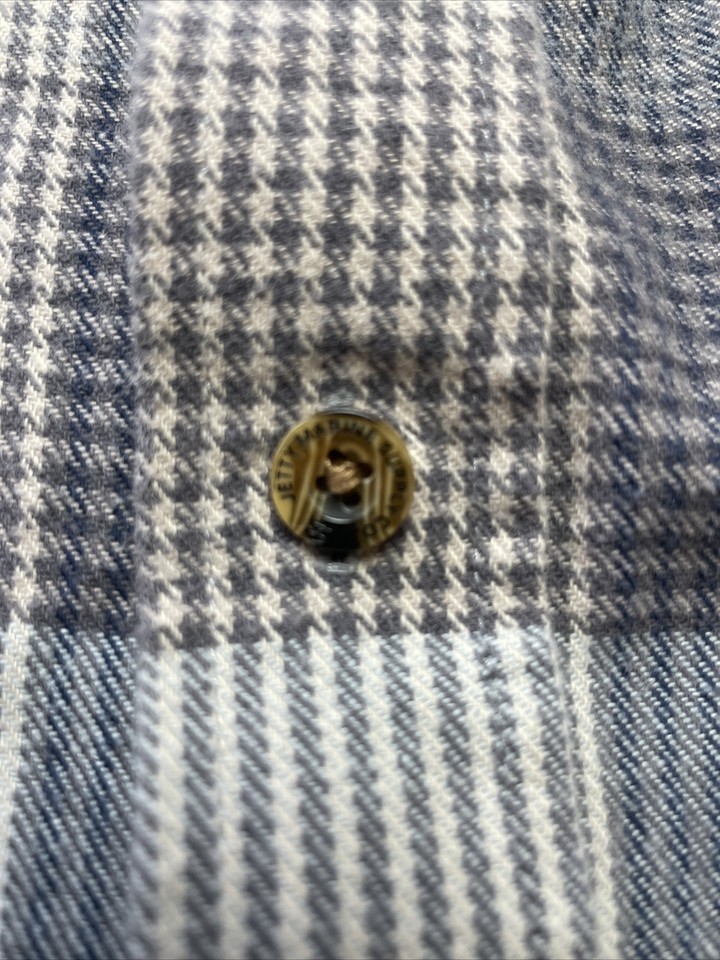 Jetty Marine Supply Shirt Mens XL Gray Brown Plaid Flannel Long Sleeve