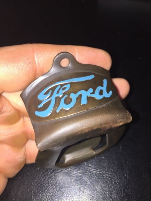 Ford Beer Soda Bottle Opener Patina Man Cave Collector HOTROD Solid Metal Auto