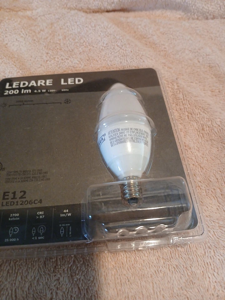 1 IKEA LEDARE 4.5 W LED Bulb E12 2700K Kelvin 200lm Lumen NEW Warm White. - Image 4 of 4