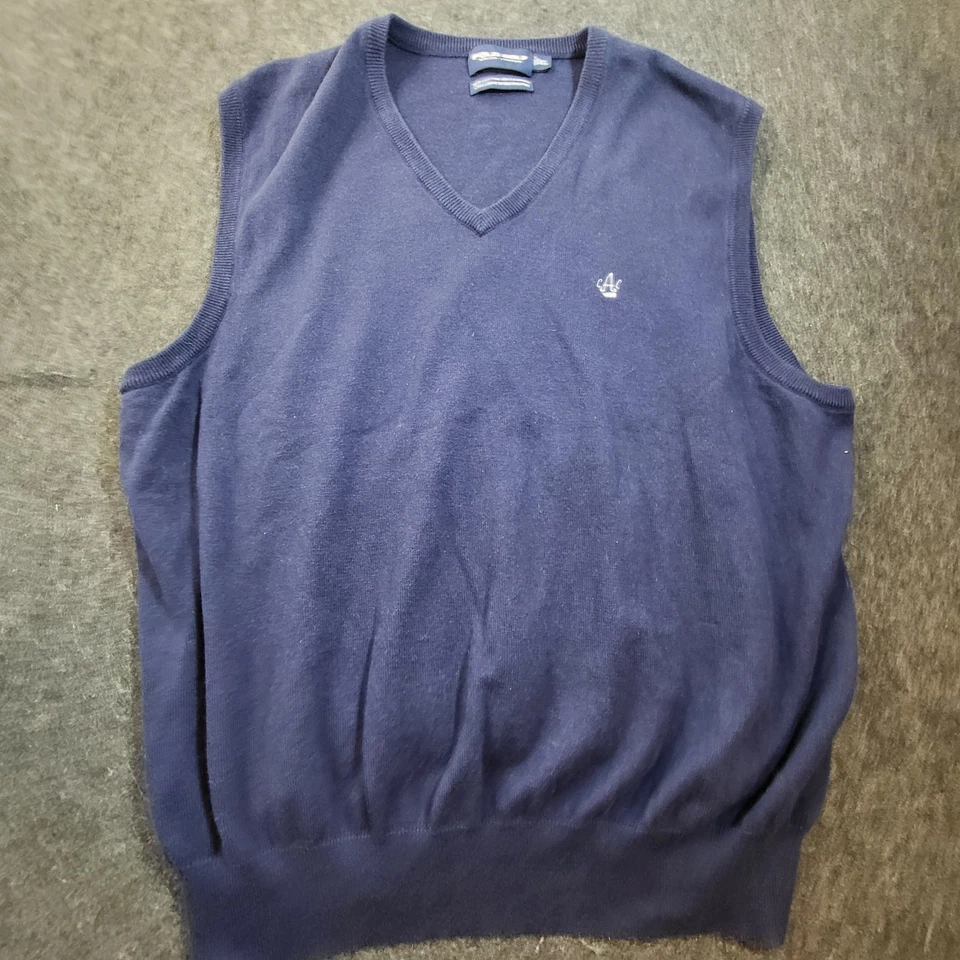 Мужской свитер-жилет Polo Ralph Lauren для гольфа темно-синий логотип Augusta Country Club размер XL  - Изображение 3 из 4