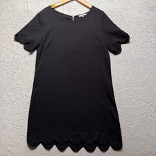 Charlotte Russe Dress Juniors M Black Scallop Hem Shift Short Sleeve Casual