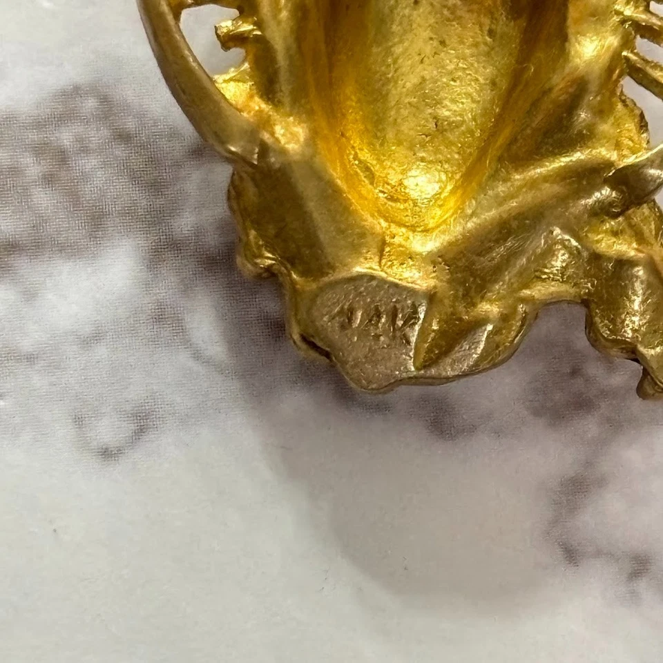 Colgante con cabeza de Jesucristo de oro amarillo de 14 quilates dije religioso Foto 2 de 4