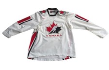 VTG Nike Team Canada IIHF 2002 Olympics Stitched White Blank Jersey Men's SZ XL