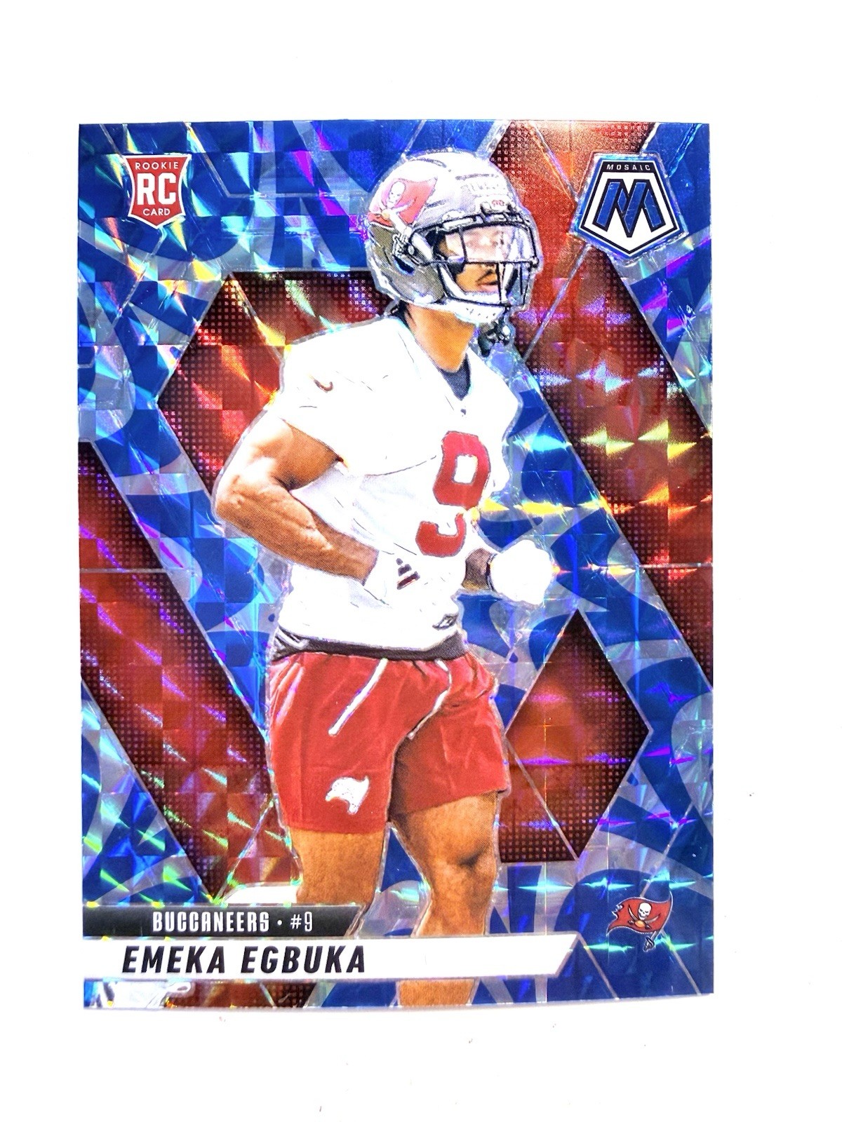 2025 Panini Mosaic Football Emeka Egbuka (RC) #376 Reactive Blue Mosaic