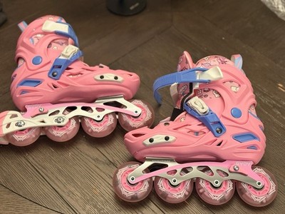 New girls Pink roller blades Light Up Wheels