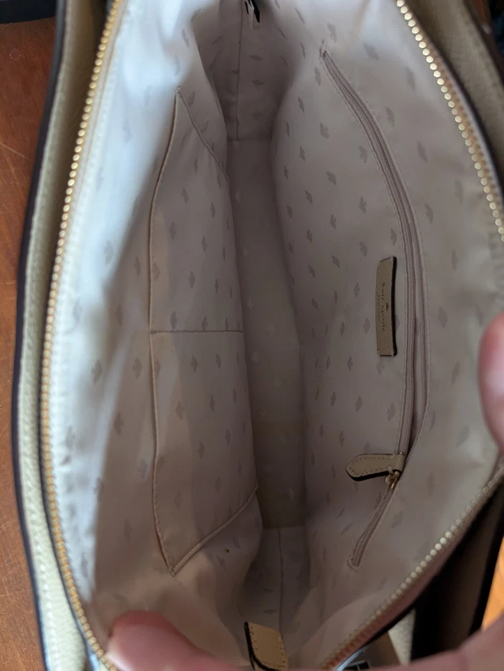 Kate Spade Dally Newberry Lane Taupe Pink Leather Large Tote Shoulder Bag - Image 4 of 4