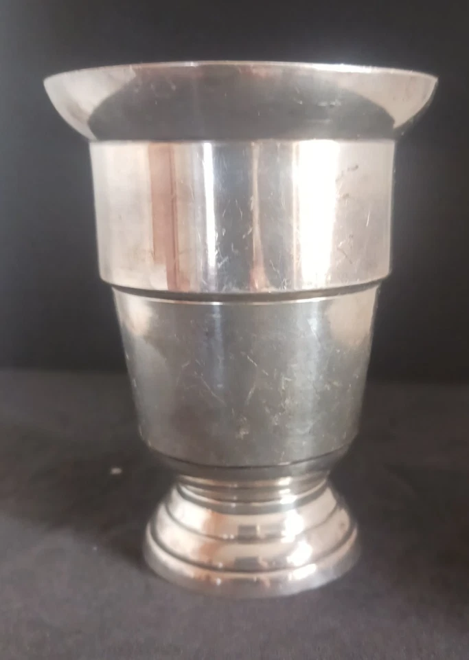 Reneka argenterie timbale intérieur vermeillé métal argenté Art déco - Photo 3/4