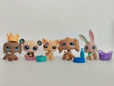 5pcs/lot Littlest Pet Shop LPS Cat Dog Bear 518 1962 1716 W/6pcs Accessories