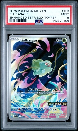 2025 POKEMON MEG EN-MEGA EVOLUTION ENHANCED BOOSTER BOX TOPPER BULBASAUR PSA 9