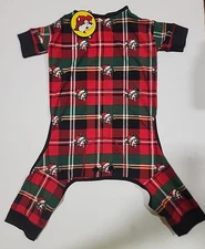 Buc-ee’s Red Plaid Dog Pajamas Large Holiday Pet Sleepwear Christmas Outfit NWT