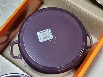 Le Creuset Cocotte 24cm 9.5in 4.5qt Fig Purple Silver knob Cast