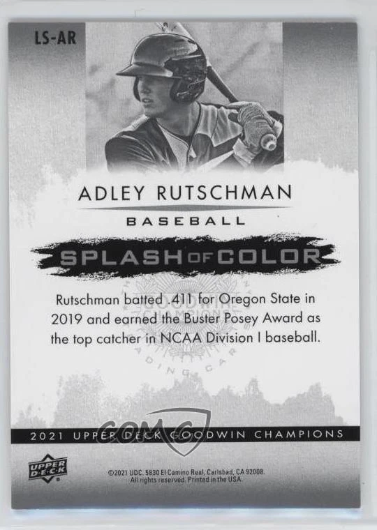 2021 Upper Deck Goodwin Champions Bounty Tier 2 Adley Rutschman #LS-AR - Image 2 of 2
