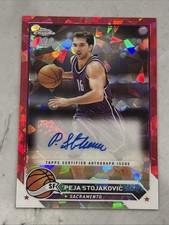 2023-24 Topps Chrome - Autographs Peja Stojakovic #CG-PST Red Refractor /5 (AU)