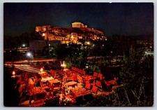 Postcard Athens Akropolis by Night Greece Landmark Unposted