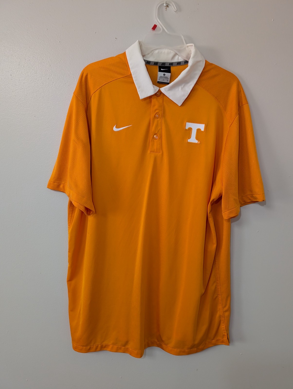 Nike Dri Fit Tennessee Volunteers Polo Shirt Mens Size XL Orange