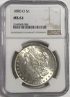 1880 O Morgan "NGC MS61"🔥CRISP WHITE/MIRRORS ALMOST PL REV/BETTER DATE💥✅