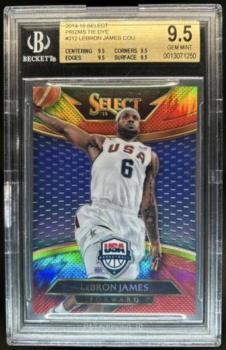 2014-15 Panini Select LeBron James Prizm Tie Dye #/25 USA BGS 9.5 GEM MINT