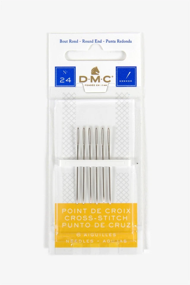 Size 24 DMC Cross Stitch Needles Pack of 6 With UK Postage and Packing