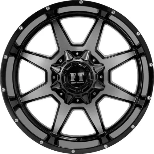 18x9 Machined Black Wheel Full Throttle FT-2 6x4.5 6x5.5 0 - Image 3 of 3
