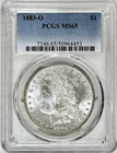1883 O MORGAN SILVER DOLLAR PCGS MS65