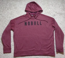 Nobull Hoodie Men's Large Red Fleece Hooded Sweatshirt Pullover Gym Training