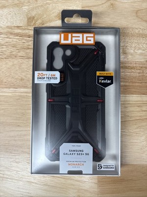 UAG Rugged Monarch Case Made With Kevlar For Samsung Galaxy S23+ Plus, Black/Red