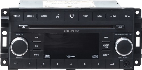 2008 Dodge Avenger AM FM Radio 6 Disc CD/DVD Player Auxiliary 5064111AL Face REQ