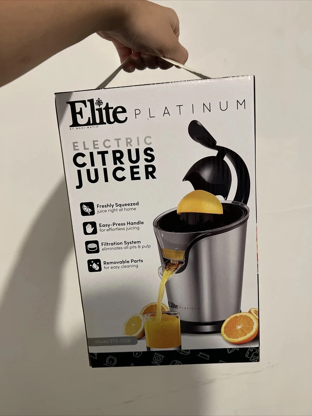 Elite Platinum Electric Citrus Juicer - New in box. Model ETS-0228