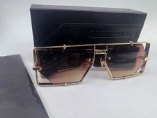 CAZAL Limited Edition MOD004 Geometric Sunglasses with Gold Gradient Brown Lense