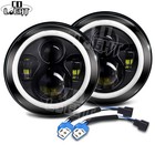 Pair 7" Inch Round LED Headlights High Low Beam DRL For Morris Minor 1955-1971