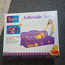 Vintage 1990s Winnie the Pooh 50" Inflatable Sofa *NEW IN BOX* Disney RARE Couch