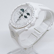 Swatch OMEGA Snoopy SO33W701L Mission To The Earthphase Mooshine White Gold
