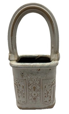 10  Frohreich Barn Bucket Handmade Studio Design Red Clay Pottery Keyhole Vase