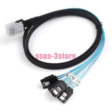 Internal Mini SAS 36pin SFF-8087 Male to 4X SATA 7pin Female Fan-Out Cable 1m