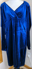 Velour Maxi Dress Blue V Neck Witchy Vamp Plus Size Shein Curve Size 4XL